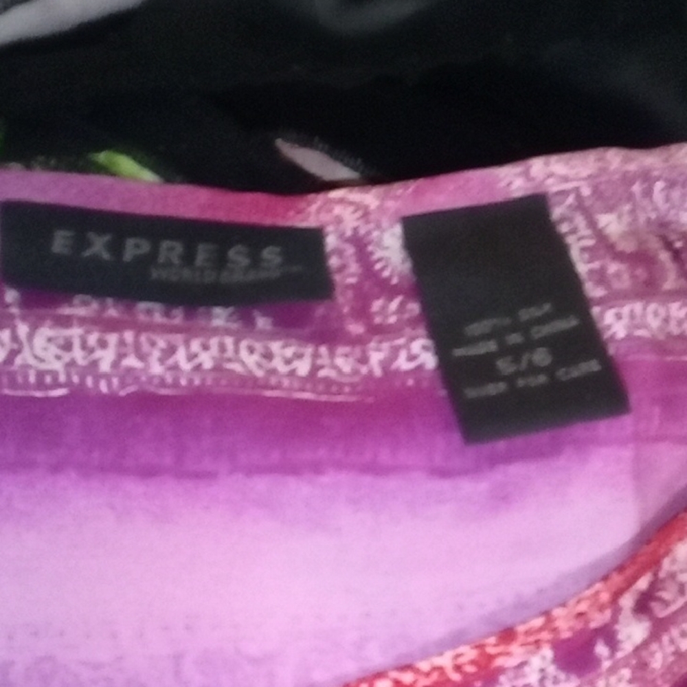 Express Women's Purple & Pink Wrap Around Long Skirt Lightweight & Silky